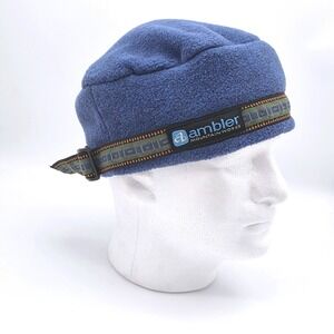 Vintage Ambler Mountain Works Adjustable Fleece Beanie Polartec 90s Blue Canada